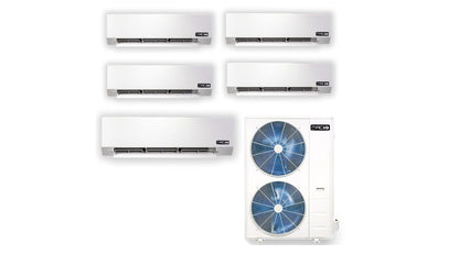 ACiQ 5-Zone Mini Split System 21.8 SEER2 48,000 BTU (4 ton) Up to 5 zone Up to 2400 Sq Ft + 5 Mounts (Air Handlers)